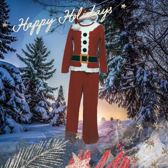 ◼️ Fleece Santa Clause Outfit • Women XS • Youth XL - Picture 3 of 7